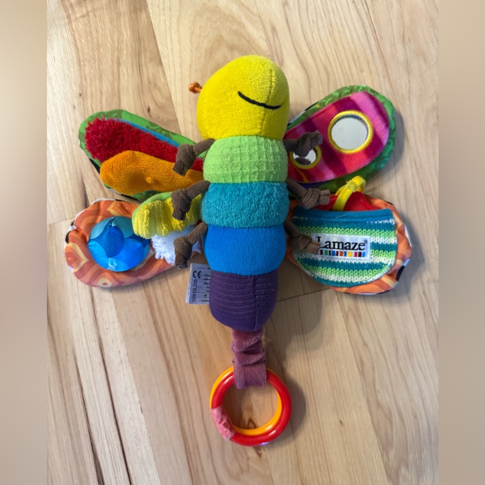 Tomy Lamaze Freddie Firefly Butterfly Baby Rattle Crinkle Teether Clip On